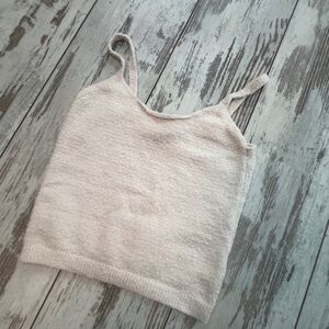 Sincerely Jules White Fuzzy Tank Top – Size Small – 100% Polyester – Loungewear